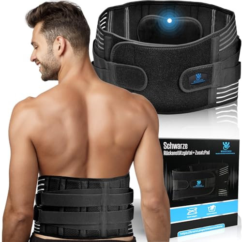 MKASCHED Rückenstützgürtel Bandscheiben Gürtel Orthopädischer Rückenbandage mit 2 Lendenpolstern & atmungsaktiven Mesh Rückenchmerzenlinderung,&Haltungsprobleme Verstellbar für Männer/Frauen