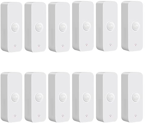 WiFi PIR Motion Sensor, Wireless Motion Detector, Alexa Motion Sensor Alert, Smart Home Presence Sensor Work with Alexa, Echo Devices (12 Pack)