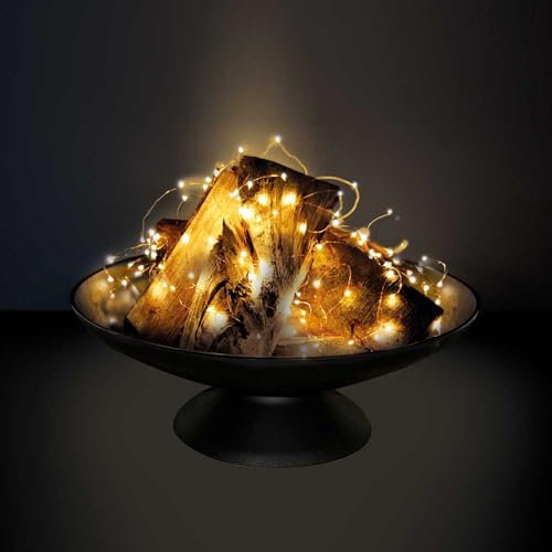 NCC-Licht LED Kupferdraht Lichterkette 20 Meter IP65 wasserdicht 200 LEDs Warmweiß batteriebetrieben mit Fernbedienung