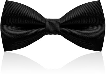 WY LIGHTING LEVEL Klassische Herren Fliege Im Pre Tie Stil für Formelle Hochzeitsveranstaltungen - Solide Vintage Smoking für Erwachsene Und Kinder (Schwarz)