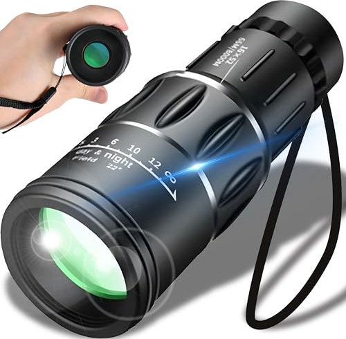 Retoo Monokular für Erwachsene Monokular 16X52 wasserdichte Monocular Compact Scope Bifokales optisches Teleskop für Erwachsene Vogelbeobachtung Jagd Shooting Reise Camping
