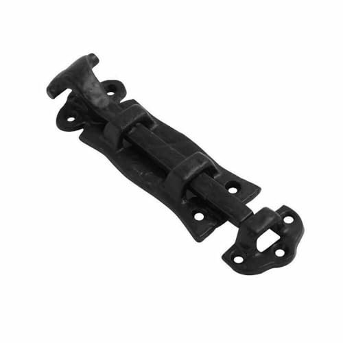 Antique Straight Bolts 6 Inch Black Scroll Straight Door Bolt Traditional Cast Iron Slide Bolt Scroll Tower Fancy Slide Door Bolt for Internal and External Doors Shed Doors 1 Pack.