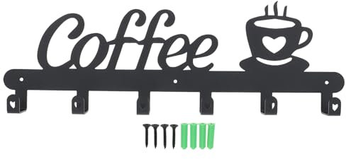 PRETYZOOM 1 Satz Kaffeetassenhalter Kaffeetassenregal Tassen Kaffeetassen Wandmontiertes Tassenregal Haken Tassentrocknung Display-hängegestell Utensilienhalter Becher Schmiedeeisen Lagerung