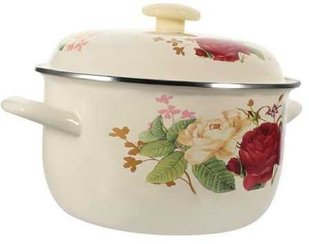 OUNONA Retro Emaillierter Kochtopf Für Herd Suppentopf Emaille Mit Griff Nudeltopf Antihaft-topf Zum Kochen Von Milch Instantnudeln Suppe Babynahrung Soßen Praktisch Und Langlebig