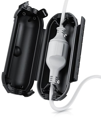 Brandson Boîte Étanche pour Connexions Électriques d'Extérieur IP44 Parfaite pour Le Jardin et Le Bricolage, Boîtier de Sécurité Fiche et Prise, Protection contre les Influences Extérieures 21x8.5cm