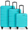 Franky Munich 4.0 Koffer Set | Trolley Hartgepäck - Handgepäck Koffer mit 4 Rollen Einer Dehnfalte, Kreuzpackgurt, arretierbarer Griff und TSA-Zahlenschloss | 34 L / 60 L / 105 L