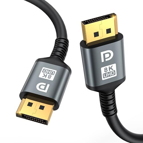 jojobnj 16K DisplayPort Cable 2.1, 7M DP Cable [16K@60Hz, 8K@120Hz, 4K@240Hz, 40Gbps] | Gold-Plated DP to DP Cable for Gaming Monitor, PC | Supports HDR, HDCP, FreeSync, G-Sync, RTX 4090, 7900XTX