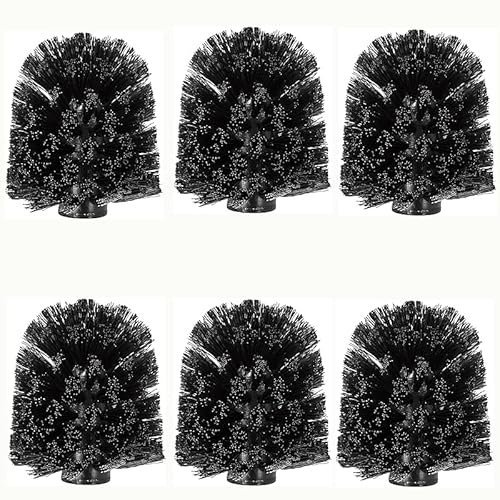 Axentia 282291 Ersatz-Bürstenkopf, Austausch von WC-Garnituren, Ersatzteil für Bürste und Halter, Badaccessoire,mit Gewinde, ca. ca. 8,5 x 8,5 x 9,5 cm, wechselbar, schwarz (Packung mit 6)