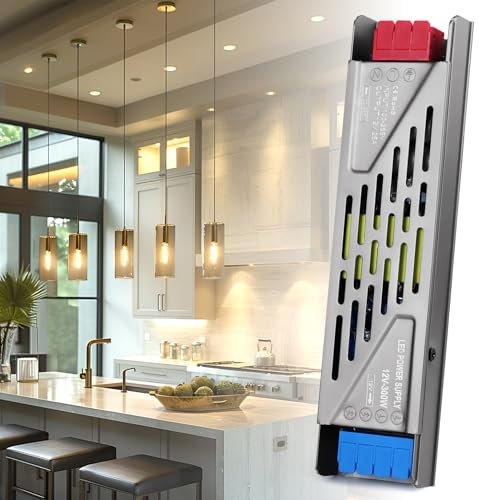 BRIMETI LED Trafo 230V auf 12V LED Transformator 300W Netzteil 25A Driver Extra Dünn Treiber Spannung Schaltnetzteil Adapter Kompakter Konstantspannung Niedervolttrafo Trafo für Indoor Streifen