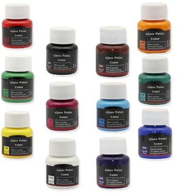 LiBozd Keramik bemalen set Glass & Porcelain deckende Glas- und Porzellanmalfarbe auf Wasserbasis zum Bemalen von DIY-Bechern, Tassen, Tellern, Keramik