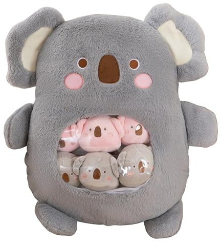 Animaux en Peluche Kawaii Peluche Dinosaure 1 Pièce 40 * 50cm Jouet Doux + 6 Pièce Mini Peluches Coussin Peluche Koala Cadeaux pour Filles GarçOns Jouet en Peluche Hug a Lumps