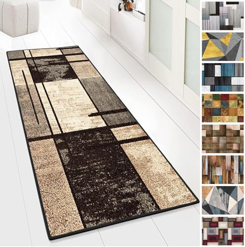 Yurun rutschfest Korridor Teppichläufer, Flur Traditioneller Langer Läufer Teppich, Für Flur Küche Wohnzimmer Schlafzimmer, Leicht Zu Reinigen, Erhältlich in 9 Farben & vielen Größen, 60x550cm