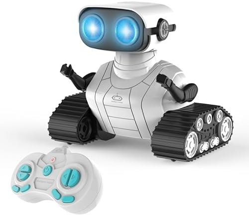 PQETBV Roboterspielzeug für Kinder, Wiederaufladbares Roboter Spielzeug, mit Musik und Interessanten Geräuschen für ab 3 4 5 6 7 8 9 10 Jahre Jungen und Mädchen Geschenk(Weiß)
