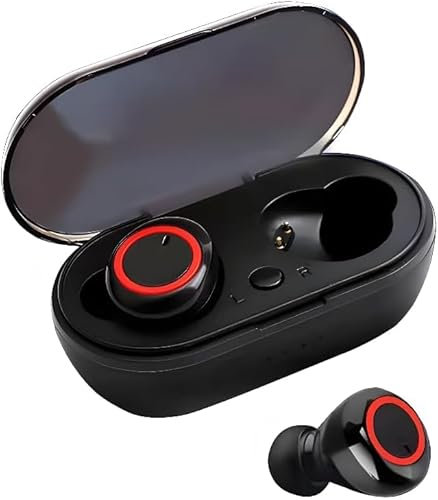 Mini True Wireless Bluetooth Earbuds 5.0, Black Box, Red New