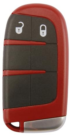 Guscio Chiave Auto Rosso per Fiat 500X Freemont Jeep Renegade Cherokee Compass Chrysler Dodge, Cover Telecomando Ricambio con 2 Tasti e Lama Vergine, Compatibile con Modelli del Gruppo Fiat