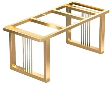 LHXLSH Pieds De Meubles en Métal, Pieds De Table en Métal Robustes, Pieds De Meuble Modernes, pour Lattes Centrales De Lit, pour Table Basse, Bureau, Bar, Plan De Travail(Gold,160 * 70cm/63 * 27.5in)
