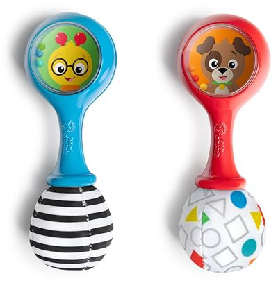 Baby Einstein, Shake & Groove Maracas - Hochets Instruments Multisensoriels, Développement Auditif et Moteur, Léger et Facile à Saisir, 3 Mois et Plus
