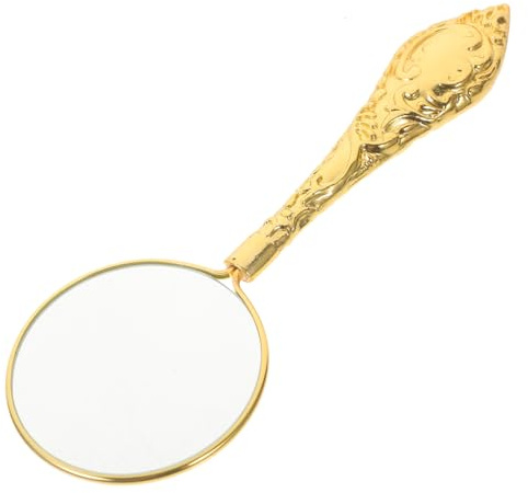 Housoutil Tragbare Handlupe 5 Stück mit 45mm Glaslinse aus Eisen Leicht zu Halten und Tragen Europäischer Stil mit Zartem Blumenmustergriff Lesehilfe für Jugendliche