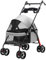 Pet Stroller for Miniature Dogs with Cup Holder, Lightweight Folding Travel Carriage Dog Stroller with Rotating Handle, 4 Wheels Pet Carrier Trolley on Wheels, for Cats and Dogs up to 39lbs