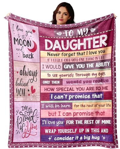 standhustle Daughter Blanket Gifts for Daughters from Moms Dads To My Daughter 50 X 60 Soft Throw Blanket Christmas Mother's Day Present for Adult Daughters