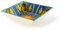 Excelsa Trinacria Set 6 Piatti Fondi Quadrati in Ceramica, Decorazione Floreale Blu e Giallo