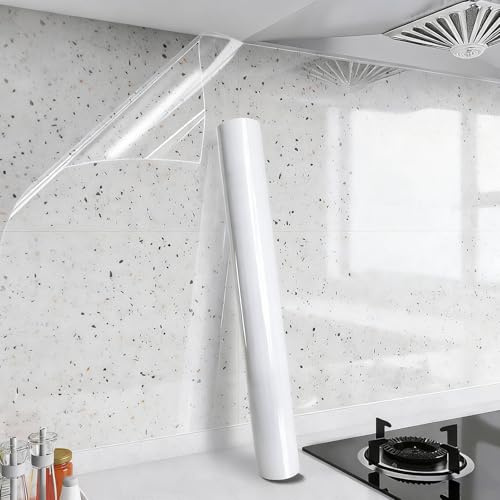 Wandschutzfolie Öldichte 30X200cm, Selbstklebend Wandaufkleber Klebefolie, Transparent, Tapete, Spritzschutz KüChenrüCkwand Wand Wandfolie Abwaschbar Wandschutz Wasserdicht Hitzebeständig Aufkleber