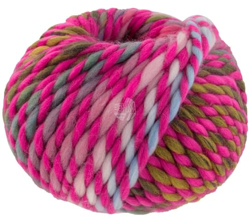 LANA GROSSA Dolce | Dickes, locker verzwirnt Merino-Dochtgarn mit Mouliné- Effekt | Handstrickgarn aus 100% Schurwolle (Merino, basolan) | 100g Wolle zum Stricken & Häkeln | 50m GarnFB 5