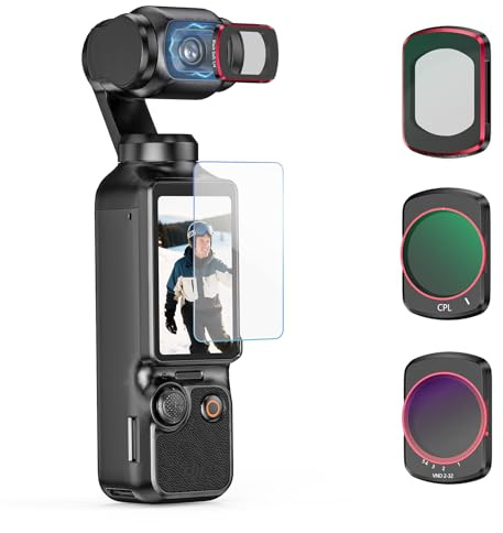 CAMOLO Magnetic Effect & ND & CPL Filter Set Compatible with DJI Osmo Pocket 4 & Pocket 3,3 Pack Variable Neutral Density ND2-32 Black Diffusion 1/4 Filters Accessories,HD Optical Glass Multi-Coated