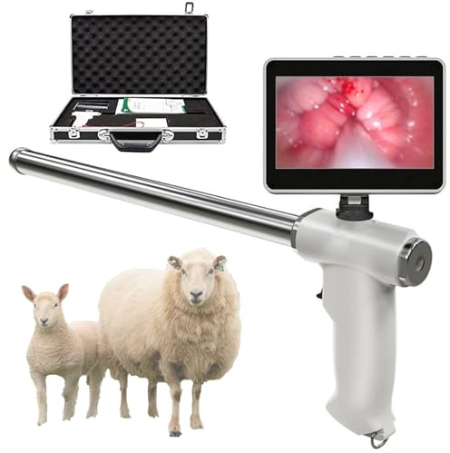 COUCHO Visuelle Besamungspistole für Ziegen, Besamungspistole für Schafe, Veterinärbesamungsgerät die Schafzucht mit verstellbarem 360°-LED-Bildschirm, 15-MP-Kamera und konstanter Temperatur