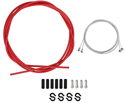 MEROCA Fahrrad-Schaltzug-Gehäuse-Set, Fahrrad-Bremskabel-Gehäuse-Sets, Fahrrad-Bremsleitungsrohr (Bremssatz rot)
