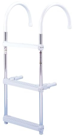 Dotline P-3W - Scaletta standard per barca, altezza 91 cm, gradini 3, larghezza 38,1 cm, gancio 27,9 cm