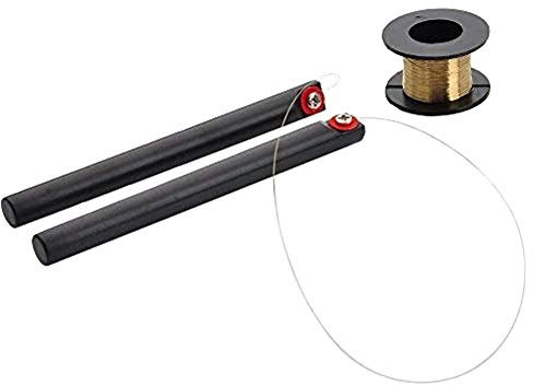 MMOBIEL Molybdenum Schneidedraht Wire Draht Gold 0,08 mm 100m / 329ft geeignet für Entfernen von LCD Front Glas inkl. Handgriffe