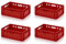4x Fleischkiste E2 60x40x20 Metzgerkiste Eurofleischkiste rot inkl. Zollstock 4er Set