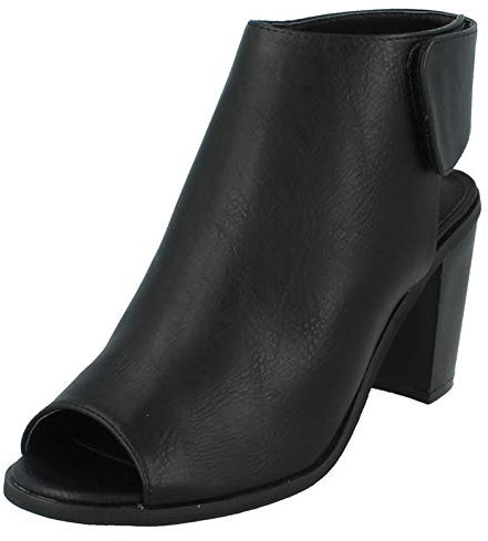Spot On Peep-Toe-Schuh für Damen, F10504, Schwarz , 36 EU