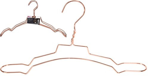Set Of 3 Copper Rose Gold Metal Wire Wired Stylish Coat Clothes Clothing Hangers