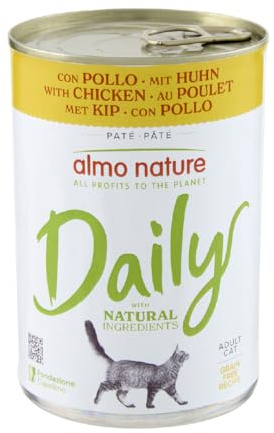 Almo Nature Daily - Nassfutter für Erwachsene Katzen - Paté - Ente - 400 g, Packung mit 24