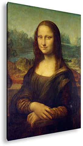 deyoli Die Mona Lisa von Leonardo Da Vinci Format: 120x80 als Leinwand, Motiv fertig gerahmt auf Echtholzrahmen, Hochwertiger Digitaldruck mit Rahmen, Kein Poster oder Plakat