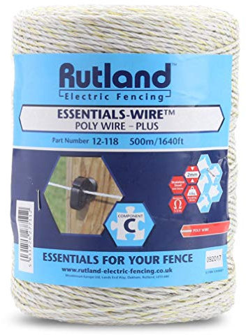 Rutland 12-118R Essentials-Filo per Recinzioni Elettriche, Bianco, 18x17x17 cm