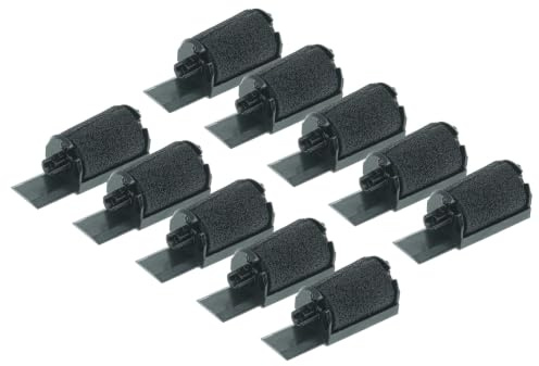vhbw 10x Farbrolle Farbwalze Schwarz kompatibel mit Epson IR 40 T | Taschenrechner, Registrierkasse