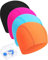 Hestya Leichte Badekappe mit Nasenclip für die Ohren (4er Pack) (Rosen-Rot, Orange, Blau, Schwarz)