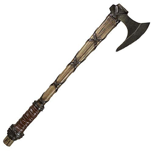 Boland 44098 Indian Axe Deluxe, 1 Piece, 62 cm, Brown, Indian, Wild West, Weapon Made of Foam Rubber, Tomahawk, Feathers, Plastic, Accessory, Carnival, Theme Party, Costume, Fancy Dress, Toy