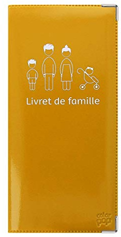 Etui livret de famille - Color Pop - Fabrication française – PVC vernis (Moutarde) – 22 x 10,5 cm