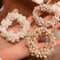 Yean Haargummis mit Perlen, ausgefallene Pferdeschwanzhalter, Perlen, Haar-Accessoires für Frauen und Mädchen, 3 Stück (A)