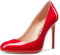 Castamere Scarpe col Tacco Donna Moda Punta Arrotondata Tacco a Spillo 10CM High Heels Rosso Pelle Verniciata Scarpe EU 42