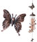 Koonafy Windspiele für Draußen Große,Retro Wind Chime für Garten Patio Dekor， Windspiel Metall Hängend Dekoration，mit 4 Hohlaluminiumrohre,6 Drehbaren Anhängern，S-Haken (Butterfly)