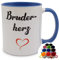 Tasse Bruder-Herz mit Herz Geschenk Kaffee-Becher – blau