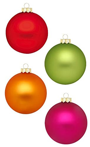 Weihnachtskugeln 12 STK 8cm | Schöne Christbaumkugeln aus Glas | Große Kugeln in Karton-Box | Christbaumschmuck Weihnachtsbaumschmuck Weihnachtsbaumkugeln (Mille Fiori | Mehrfarbig Bunt)