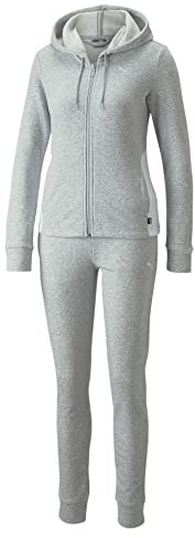 PUMA Damen Klassischer Kapuzen-Sweatanzug Tr Cl Trainingsanzug, Grau-Light Gray Heather, M