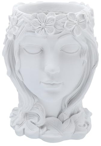 Statue grecque en forme de tête de déesse pour pot de fleurs en résine de style romain pour femme