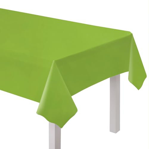 Amscan 9915405-206 - Lime Green Eco-Friendly Re-usable Plastic Table Cover - 2.74m